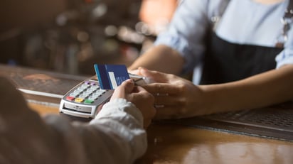 holding credit card