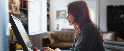 woman working on desktop